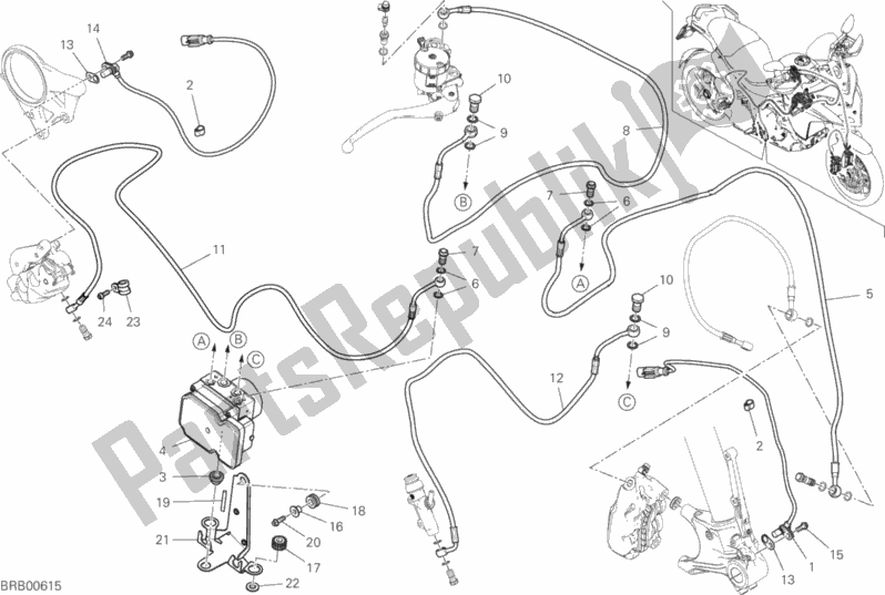 Todas las partes para Sistema De Frenos Abs de Ducati Multistrada 1260 S Pikes Peak Thailand 2018
